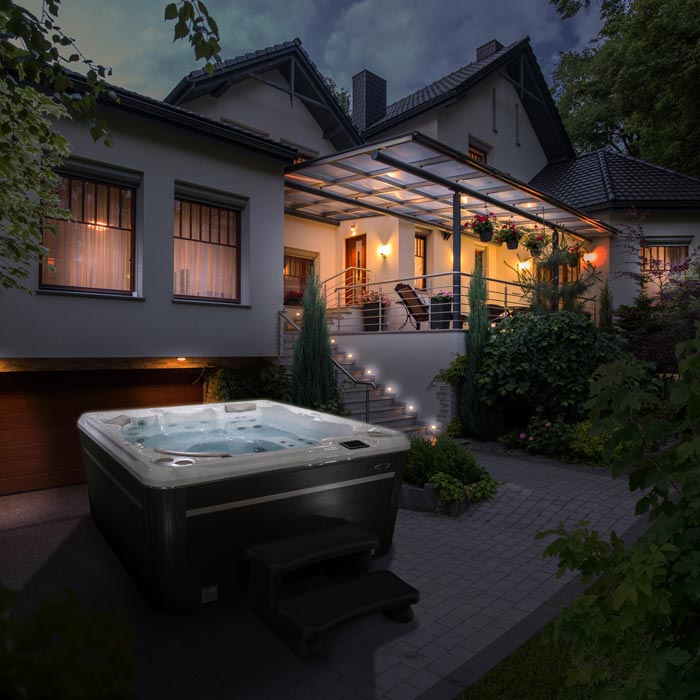 hot tub at night